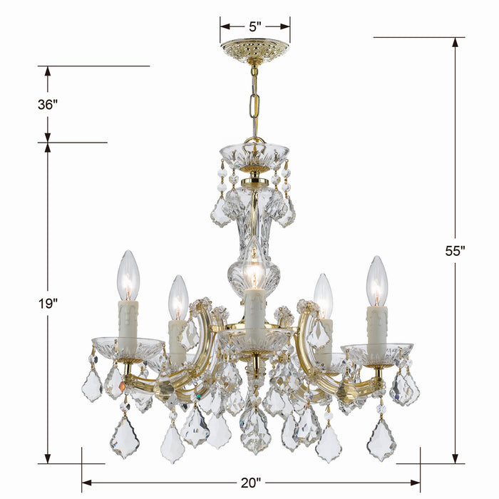 Maria Theresa Mini Chandelier-Mid. Chandeliers-Crystorama-Lighting Design Store