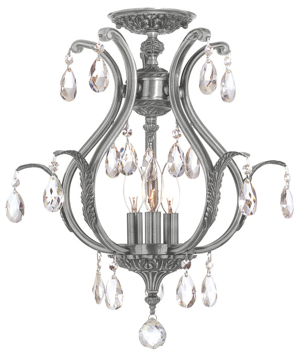 Crystorama - 5560-PW-CL-MWP_CEILING - Three Light Ceiling Mount - Dawson - Pewter