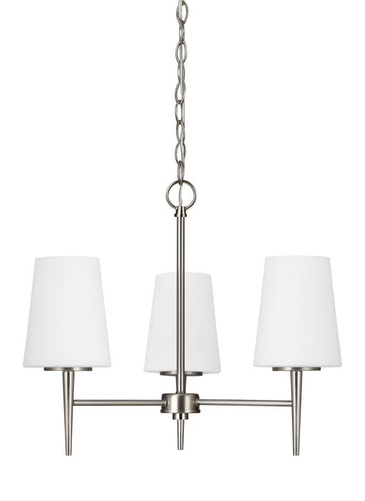 Generation Lighting - 3140403-962 - Three Light Chandelier - Driscoll - Brushed Nickel