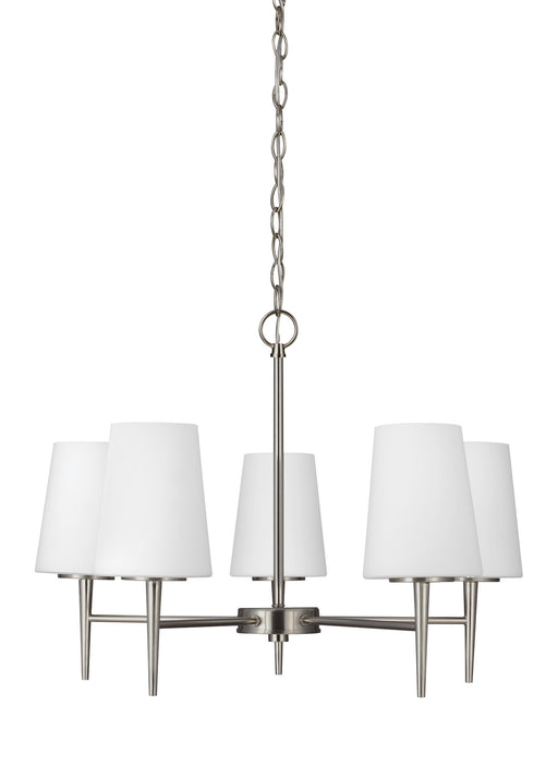 Generation Lighting - 3140405-962 - Five Light Chandelier - Driscoll - Brushed Nickel