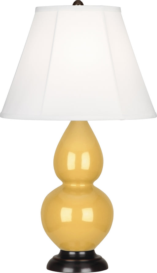 Robert Abbey - SU11 - One Light Accent Lamp - Small Double Gourd - Sunset Yellow Glazed Ceramic w/ Deep Patina Bronzeed