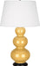 Robert Abbey - SU41X - One Light Table Lamp - Triple Gourd - Sunset Yellow Glazed Ceramic w/ Deep Patina Bronzeed