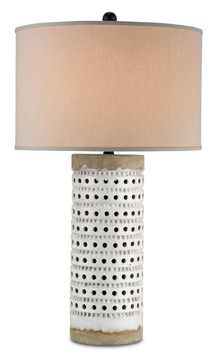 Currey and Company - 6002 - One Light Table Lamp - Terrace - Antique White Crackle/Satin Black