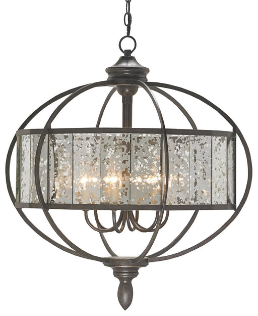 Currey and Company - 9330 - Six Light Chandelier - Florence - Bronze Gold/Raj Mirror