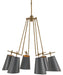 Currey and Company - 9503 - Six Light Chandelier - Jean-Louis - Old Brass/Marbella Black/Gold Leaf