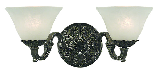 Framburg - 7882 AS/WH - Two Light Wall Sconce - Napoleonic - Antique Silver with White Marble Glass Shade