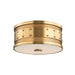 Hudson Valley - 2202-AGB - Two Light Flush Mount - Gaines - Aged Brass