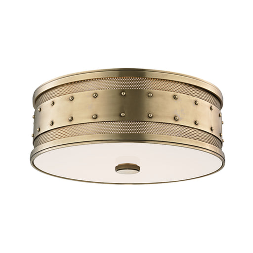 Hudson Valley - 2206-AGB - Three Light Flush Mount - Gaines - Aged Brass