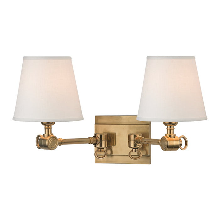 Hudson Valley - 6232-AGB - Two Light Wall Sconce - Hillsdale - Aged Brass