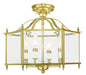 Livex Lighting - 4398-02 - Four Light Pendant/Ceiling Mount - Livingston - Polished Brass