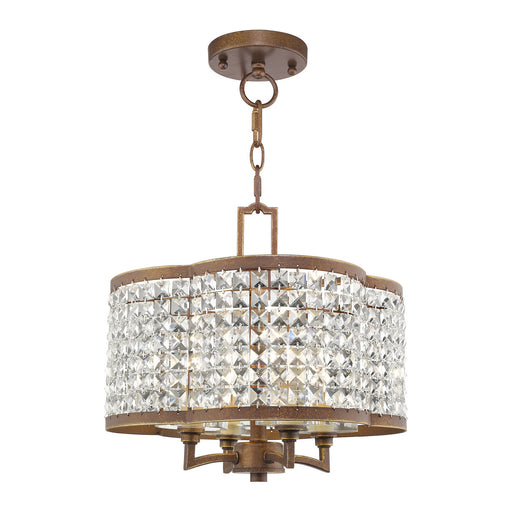 Livex Lighting - 50574-64 - Four Light Mini Chandelier/Ceiling Mount - Grammercy - Hand Painted Palacial Bronze