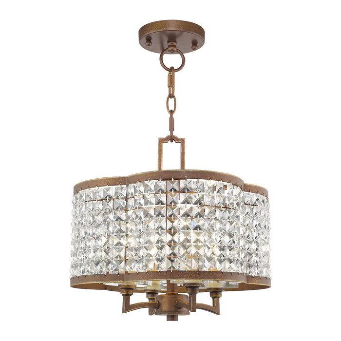 Livex Lighting - 50574-64 - Four Light Mini Chandelier/Ceiling Mount - Grammercy - Hand Painted Palacial Bronze