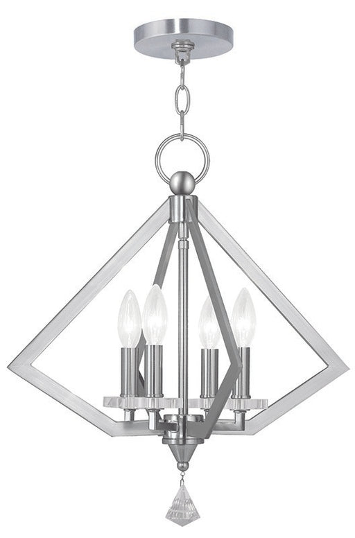 Livex Lighting - 50664-91 - Four Light Chandelier - Diamond - Brushed Nickel