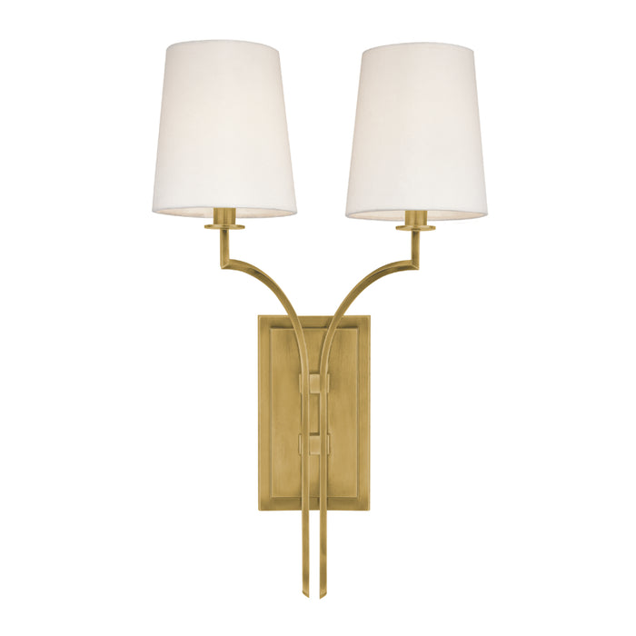 Hudson Valley - 3112-AGB - Two Light Wall Sconce - Glenford - Aged Brass