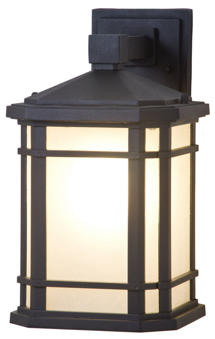 DVI Lighting - DVP142010BK-SSD - One Light Outdoor Wall Sconce - Cardiff Outdoor - Black with Sandblasted Seedy Glass