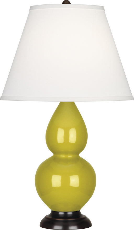 Robert Abbey - CI11X - One Light Accent Lamp - Small Double Gourd - Citron Glazed Ceramic w/ Deep Patina Bronzeed
