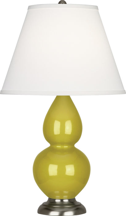 Robert Abbey - CI12X - One Light Accent Lamp - Small Double Gourd - Citron Glazed Ceramic w/ Antique Silvered