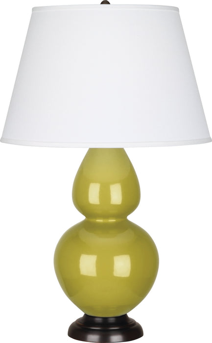 Robert Abbey - CI21X - One Light Table Lamp - Double Gourd - Citron Glazed Ceramic w/ Deep Patina Bronzeed