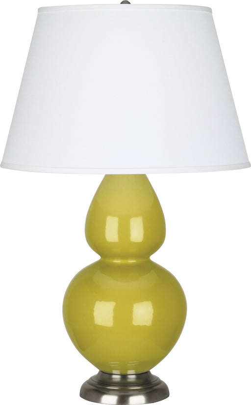 Robert Abbey - CI22X - One Light Table Lamp - Double Gourd - Citron Glazed Ceramic w/ Antique Silvered