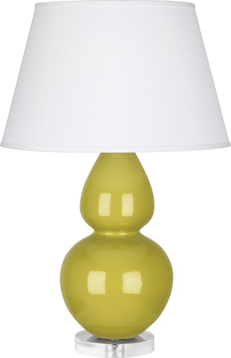 Robert Abbey - CI23X - One Light Table Lamp - Double Gourd - Citron Glazed Ceramic w/ Lucite Base