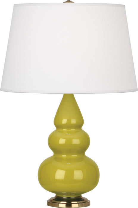 Robert Abbey - CI30X - One Light Accent Lamp - Small Triple Gourd - Citron Glazed Ceramic w/ Antique Brassed