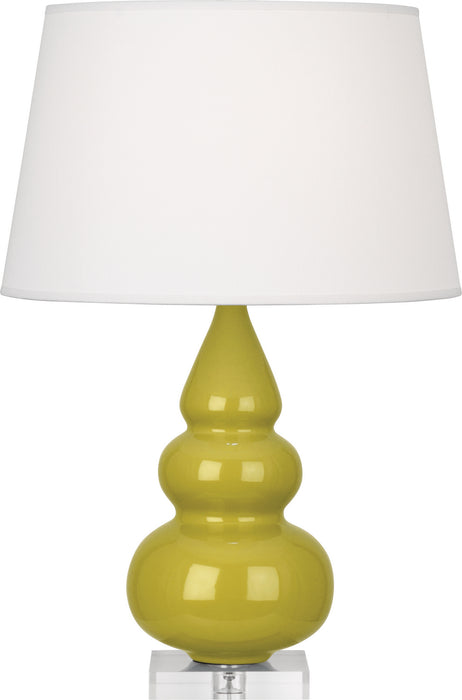 Robert Abbey - CI33X - One Light Accent Lamp - Small Triple Gourd - Citron Glazed Ceramic w/ Deep Patina Bronzeed