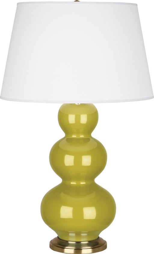 Robert Abbey - CI40X - One Light Table Lamp - Triple Gourd - Citron Glazed Ceramic w/ Antique Brassed