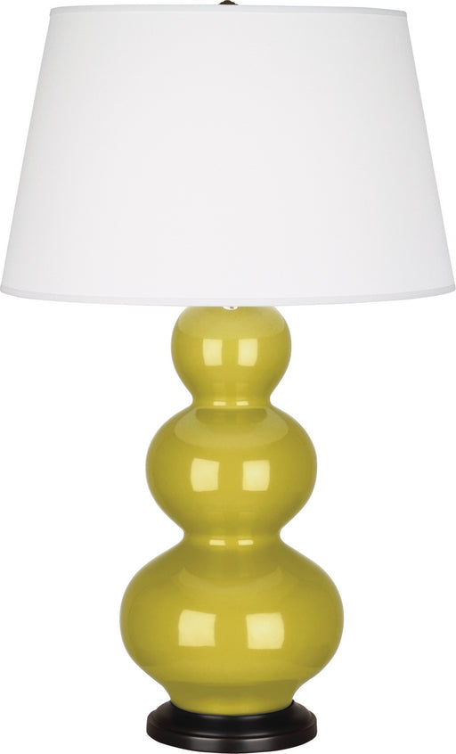 Robert Abbey - CI41X - One Light Table Lamp - Triple Gourd - Citron Glazed Ceramic w/ Deep Patina Bronzeed