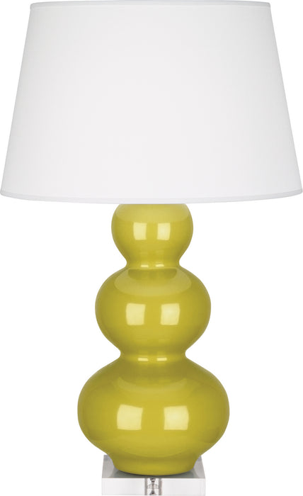 Robert Abbey - CI43X - One Light Table Lamp - Triple Gourd - Citron Glazed Ceramic w/ Lucite Base