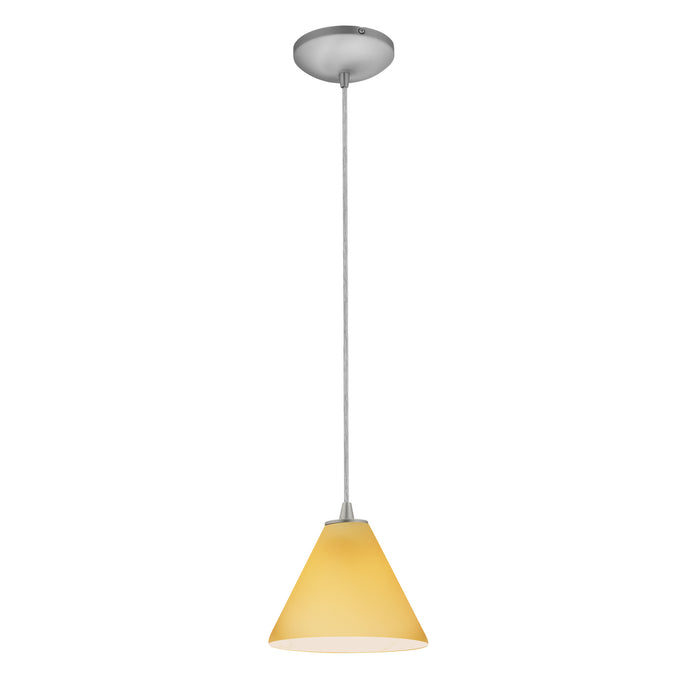 Access - 28004-1C-BS/AMB - One Light Pendant - Martini - Brushed Steel
