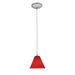 Access - 28004-1C-BS/RED - One Light Pendant - Martini - Brushed Steel