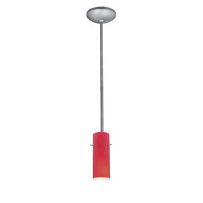 Access - 28030-1R-BS/RED - One Light Pendant - Cylinder - Brushed Steel