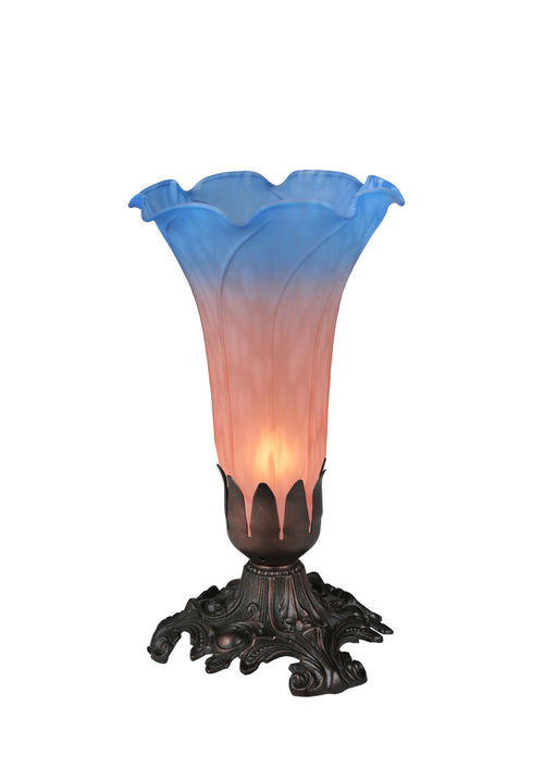 Meyda Tiffany - 11311 - One Light Accent Lamp - Pink/Blue Pond Lily - Antique