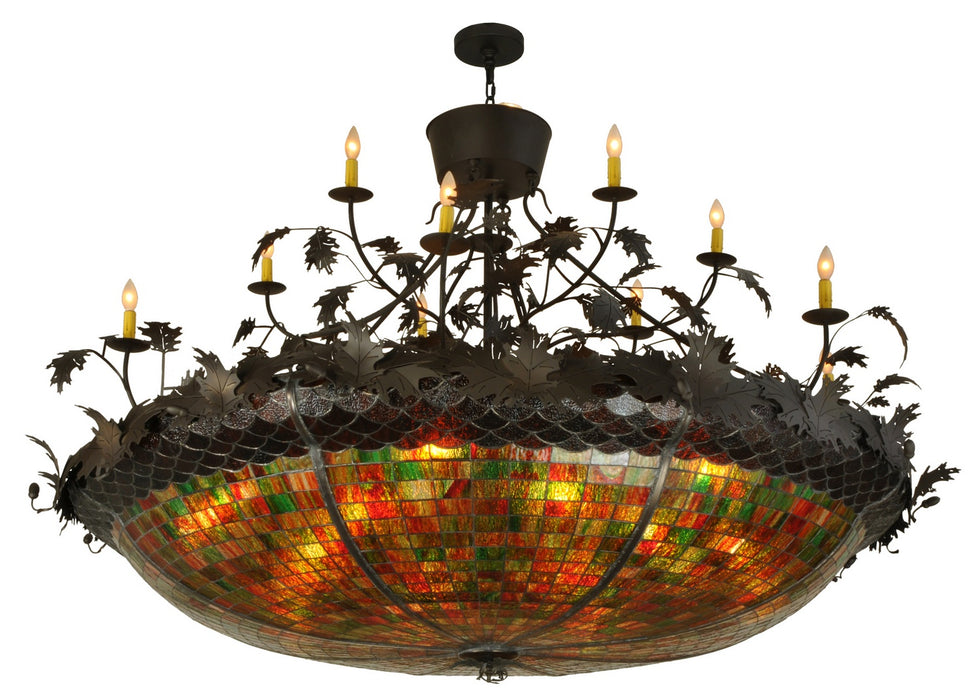 Meyda Tiffany - 119540 - Four Light Chandelier - Greenbriar Oak - Oil Rubbed Bronze