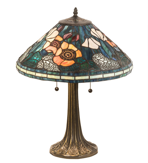 Meyda Tiffany - 119554 - Two Light Table Lamp - Tiffany Poppy - Antique,Mahogany Bronze
