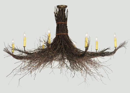 Meyda Tiffany - 122112 - Eight Light Pendant - Twigs - Antique Copper,Natural Wood