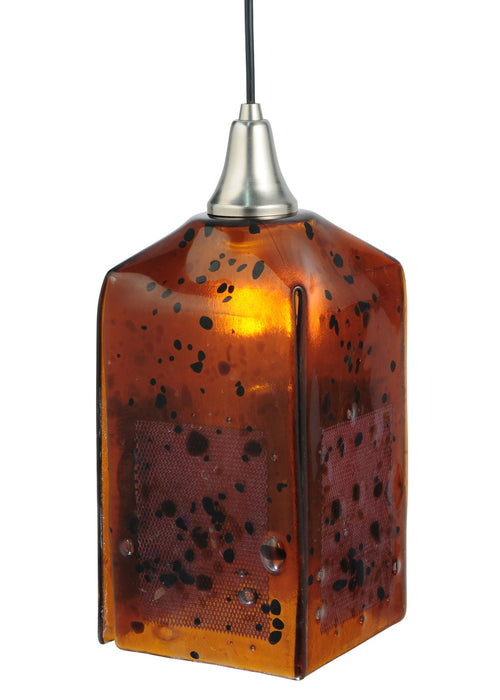 Meyda Tiffany - 123746 - One Light Mini Pendant - Metro Fusion - Brass Tint,Brushed Nickel