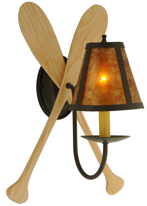 Meyda Tiffany - 123847 - One Light Wall Sconce - Paddle - Natural Wood,Timeless Bronze