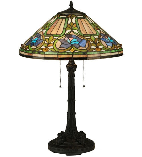 Meyda Tiffany - 124816 - Two Light Table Lamp - Tiffany Floral - Timeless Bronze