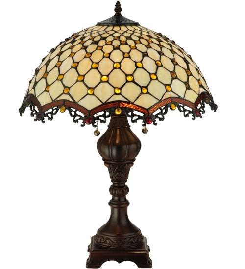 Meyda Tiffany - 124834 - Two Light Table Lamp - Jeweled Katherine - Nickel