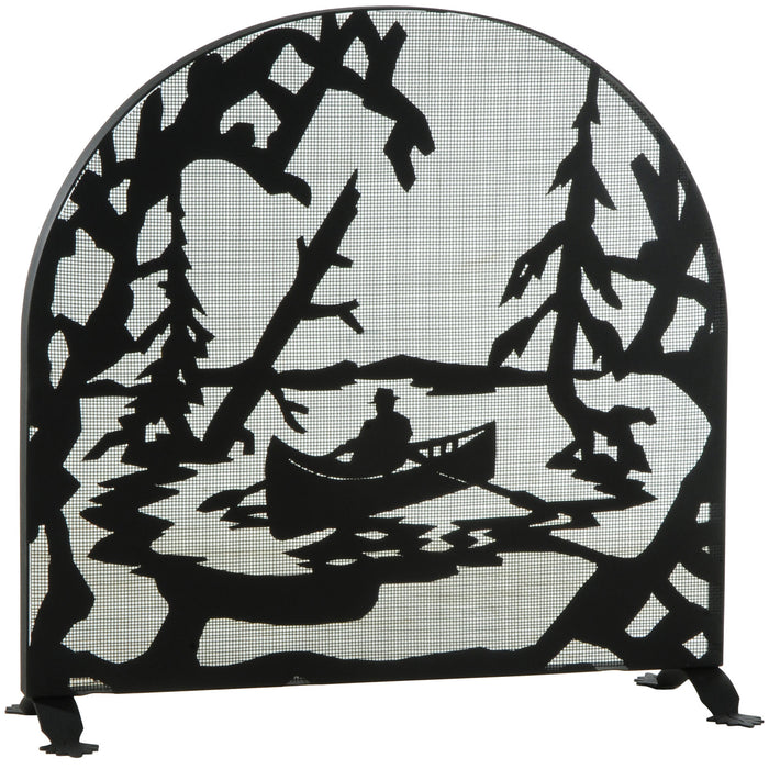 Meyda Tiffany - 124963 - Fireplace Screen - Canoe At Lake - Steel,Copper