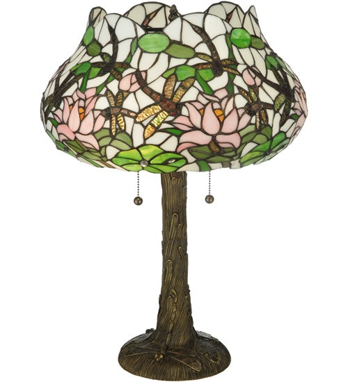 Meyda Tiffany - 125091 - Two Light Table Lamp - Dragonfly Flower
