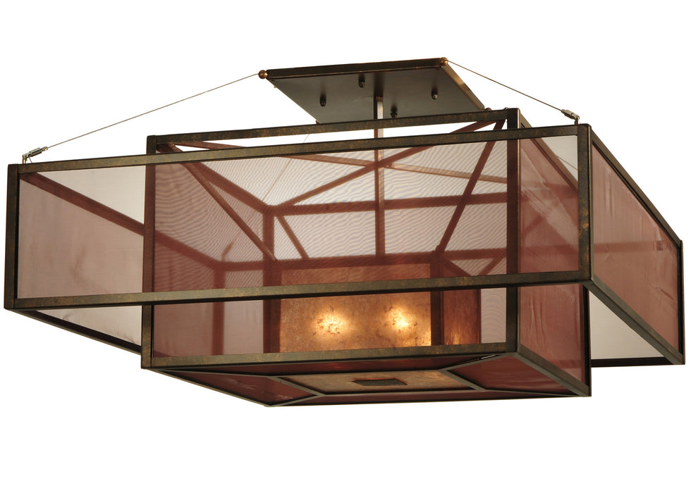 Meyda Tiffany - 125236 - Four Light Flushmount - Quadrato - Copper