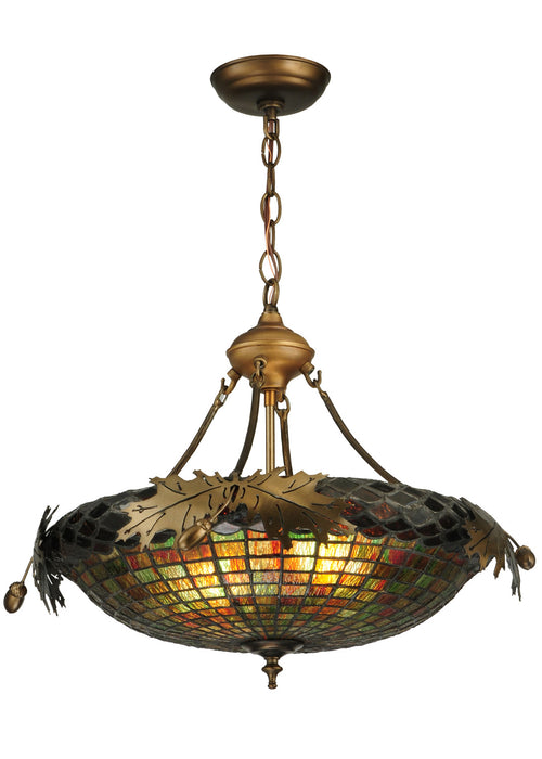 Meyda Tiffany - 126286 - Two Light Inverted Pendant - Greenbriar Oak - Antique Copper
