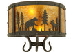 Meyda Tiffany - 126762 - Two Light Wall Sconce - Wildlife At Pine Lake - Hand Wrought Iron