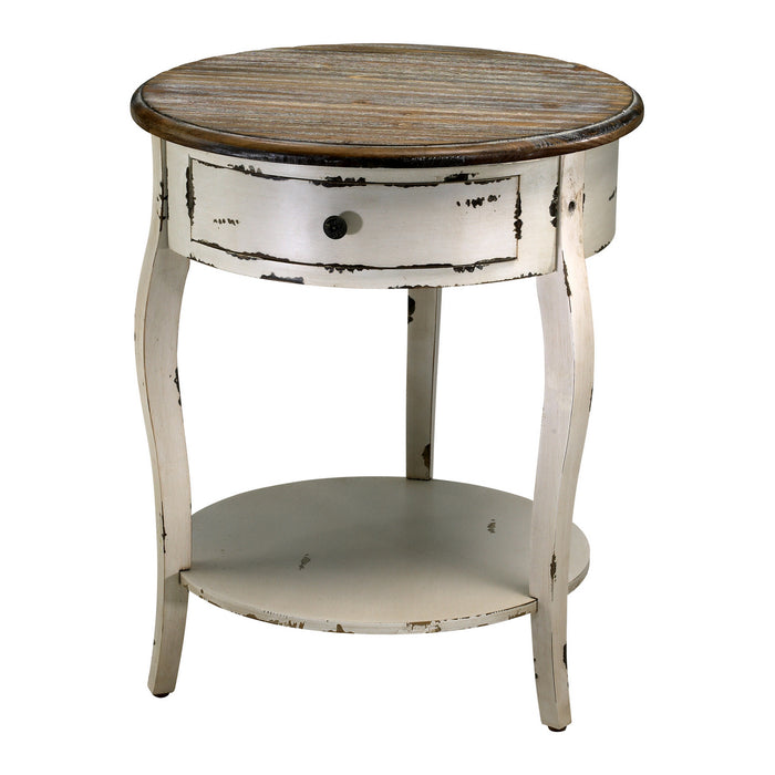 Cyan - 02469 - Side Table - Abelard - Distressed White And Gray