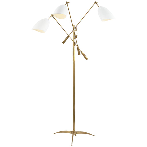 Visual Comfort - ARN 1009HAB-WHT - Three Light Floor Lamp - Sommerard - Hand-Rubbed Antique Brass and White