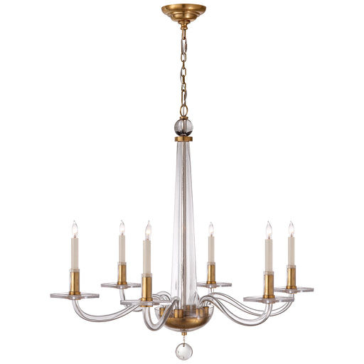 Visual Comfort - CHC 1140AB - Six Light Chandelier - robinson2 - Antique Brass and Clear Glass