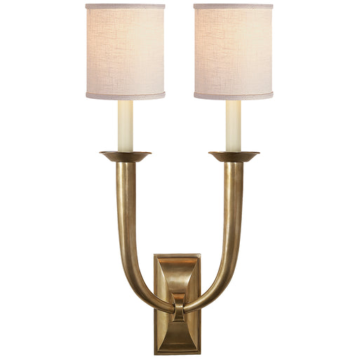 Visual Comfort - S 2021HAB-L - Two Light Wall Sconce - French Deco Horn - Hand-Rubbed Antique Brass
