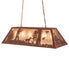 Meyda Tiffany - 128028 - Six Light Oblong Pendant - Quail Hunter - Rust